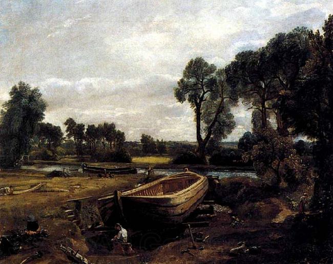 John Constable Boat-Building on the Stour Norge oil painting art